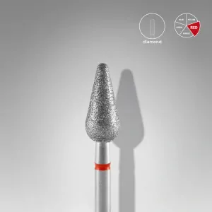 STALEKS DIAMANTOVÁ FRÉZA - "ROUND PEAR" RED 12MM